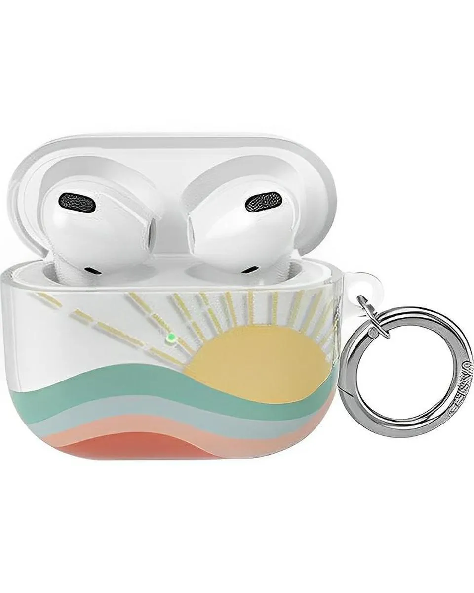 Here Comes the Sun | Colorblock Sunset AirPods Case Travel Ready Organizer