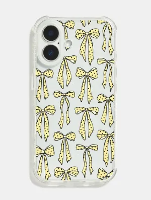 Yellow Polka Dot Bows Shock iPhone Case Flexible Build Form Smooth Shape