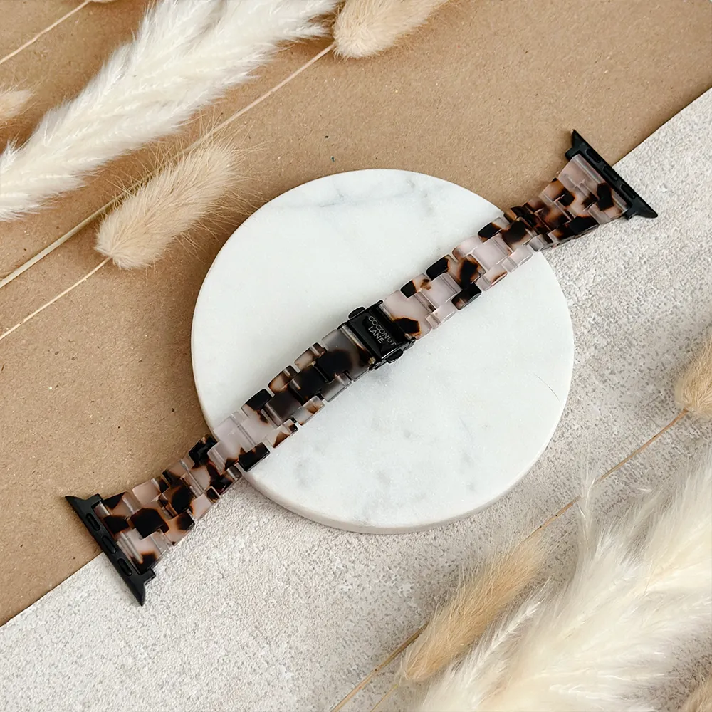 Slim Luxe Ivory Tort Apple Watch Strap Luxury Finish