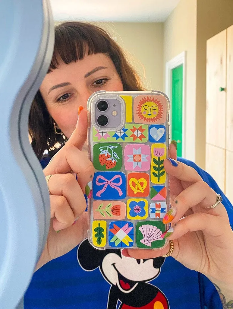 Lisa Barlow x Skinnydip Doodle Patchwork Shock iPhone Case Easy Grip clean design