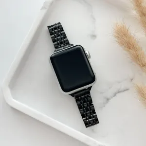 Slim Stainless Steel Apple Watch Strap - Black Elegant Touch Daily Activity Gear