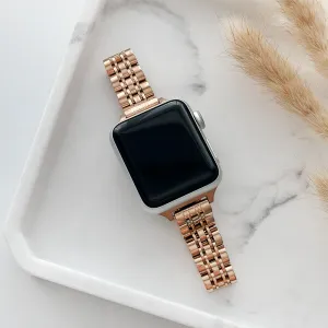 Slim Stainless Steel Apple Watch Strap - Rose Gold Trendy Motion Look