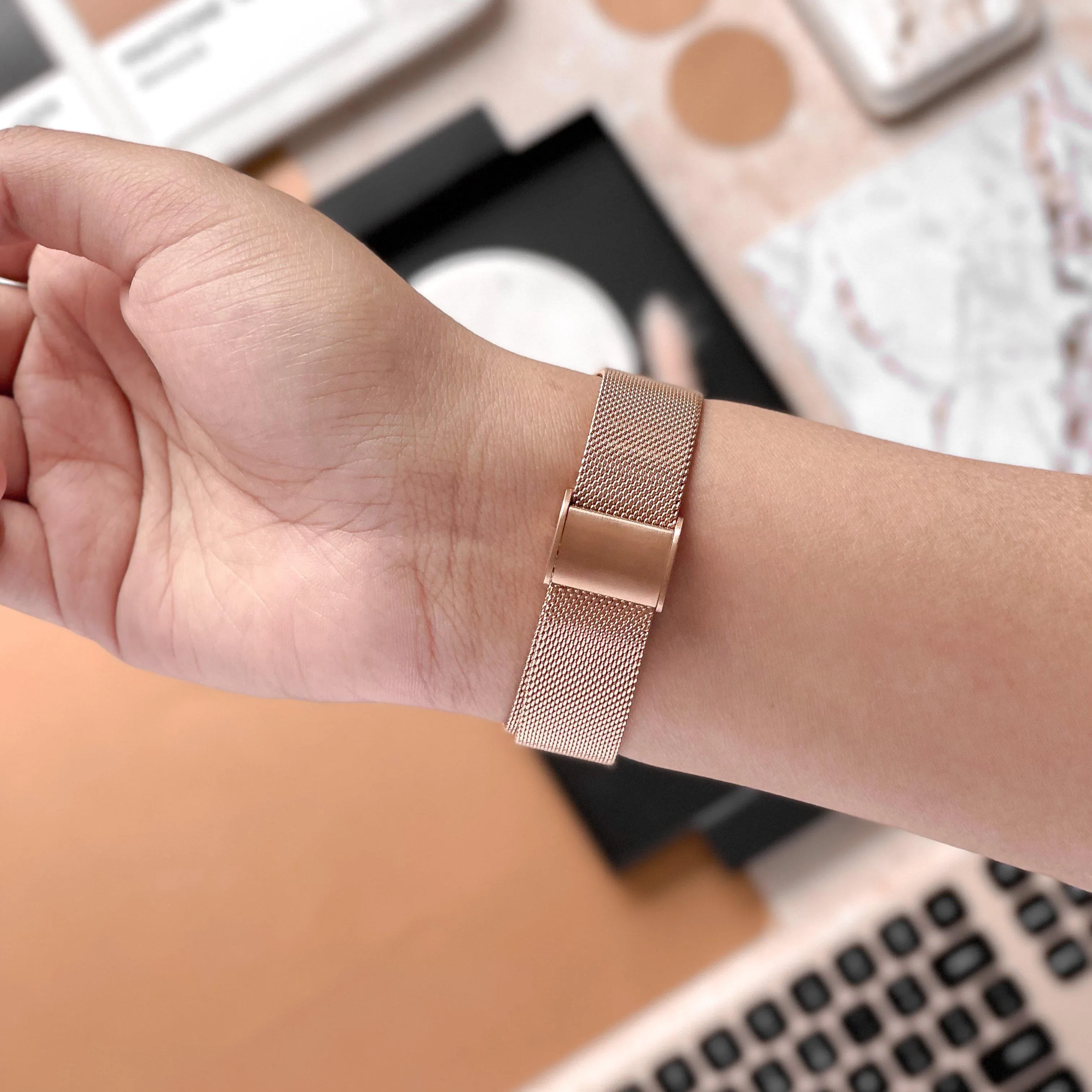 Active Fashion Durable Build Milanese Apple Watch Strap - Rose Gold