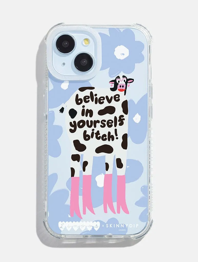 Limpet x Skinnydip Believe In Yourself Bitch Shock iPhone Case Shock Resistant Soft Grip Layer