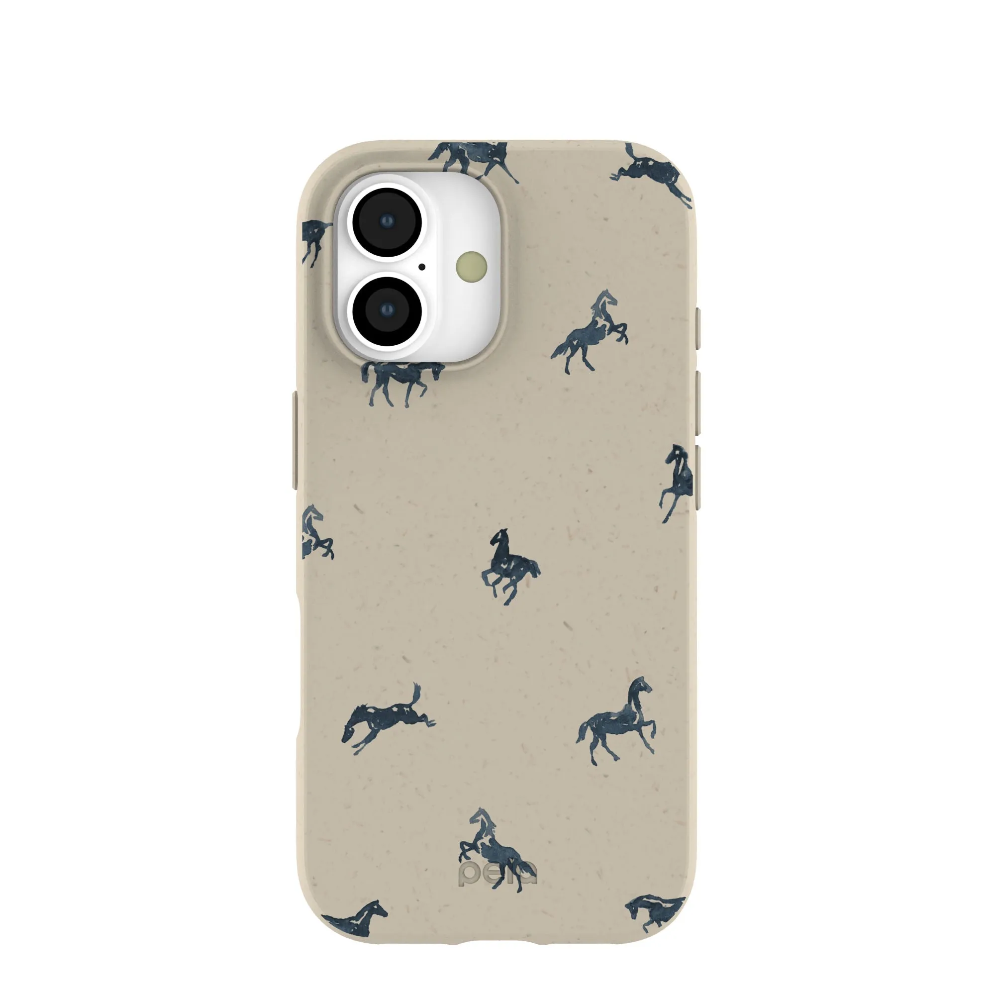 London Fog Mini Horses iPhone 17 Case Strong Surface Soft Edge Texture