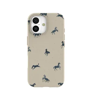 London Fog Mini Horses iPhone 17 Case Strong Surface Soft Edge Texture