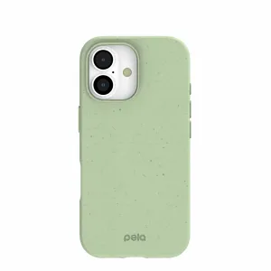 Non Slip Surface Gloss Finish Design Sage Green iPhone 17 Case