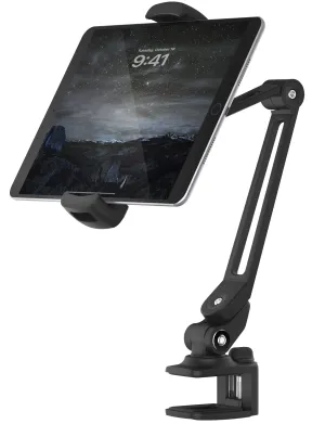 Rotatable Comfort Ring Smart Mount - Tablet & Cell Phone Holder (Long Arm/Clamp Base)