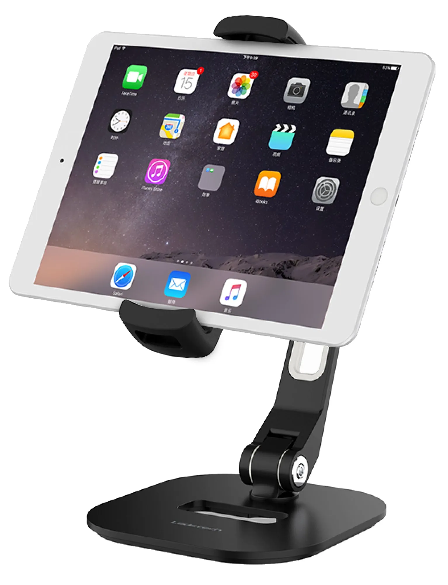 Smart Mount - Tablet & Cell Phone Holder (Long Arm/Stand Base) Universal Fit Quick Spin Grip
