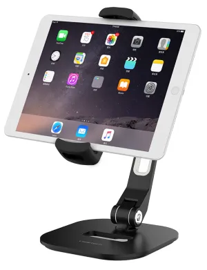 Smart Mount - Tablet & Cell Phone Holder (Long Arm/Stand Base) Universal Fit Quick Spin Grip