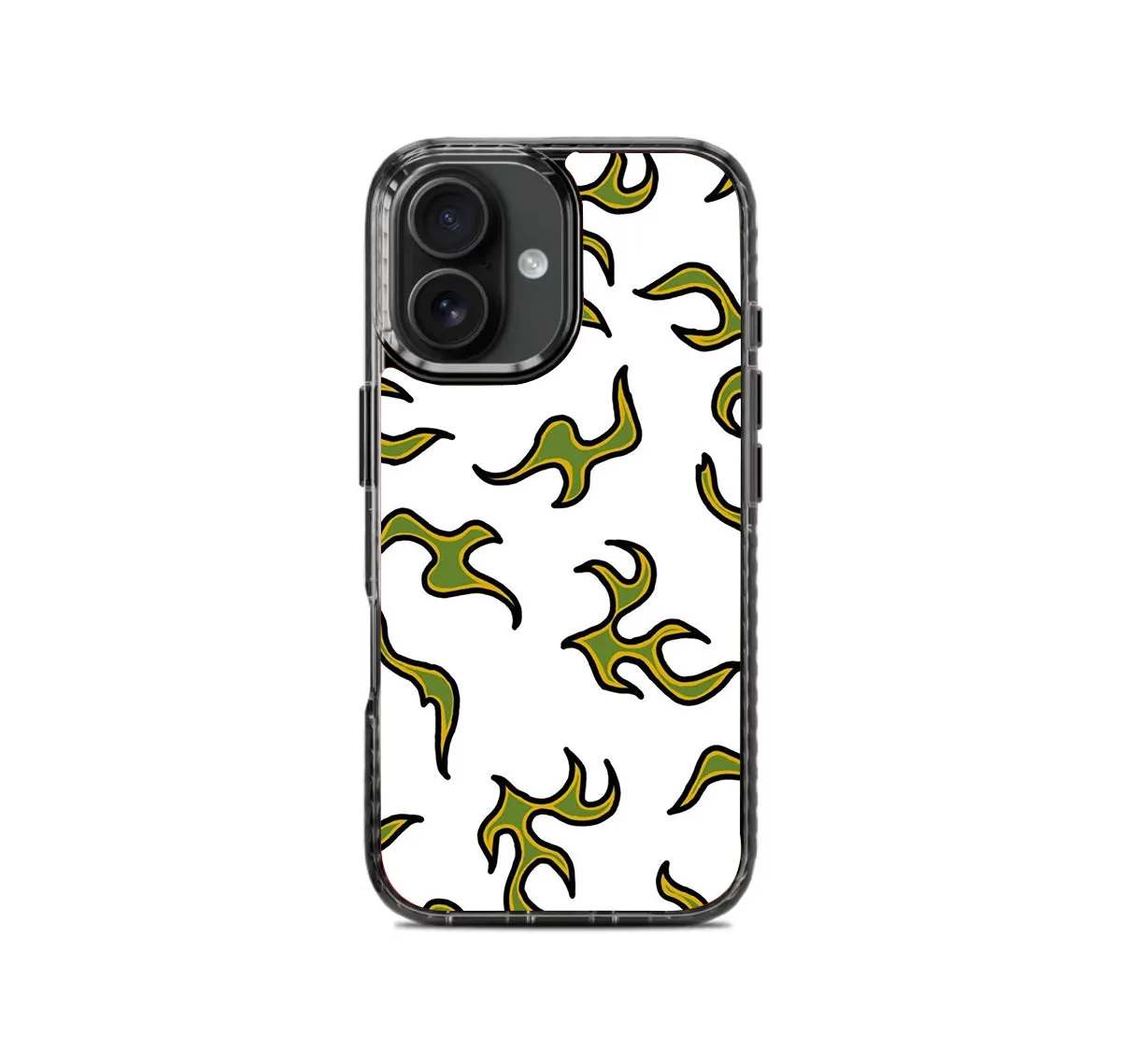 Green Flames Pattern Stride 2.0 Phone Case Cover Smooth Pattern Finish