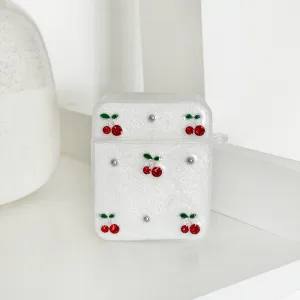 Airpods Case - Cherry Pearl Trendy Compact Storage Anti Shock Bag