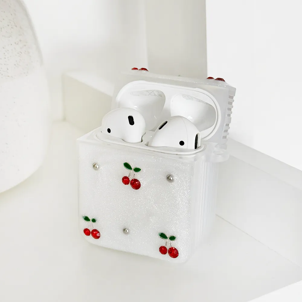 designer airpods cover Airpods Case - Cherry Pearl