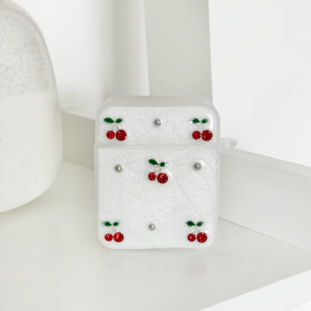 Airpods Case - Cherry Pearl Trendy Compact Storage Anti Shock Bag