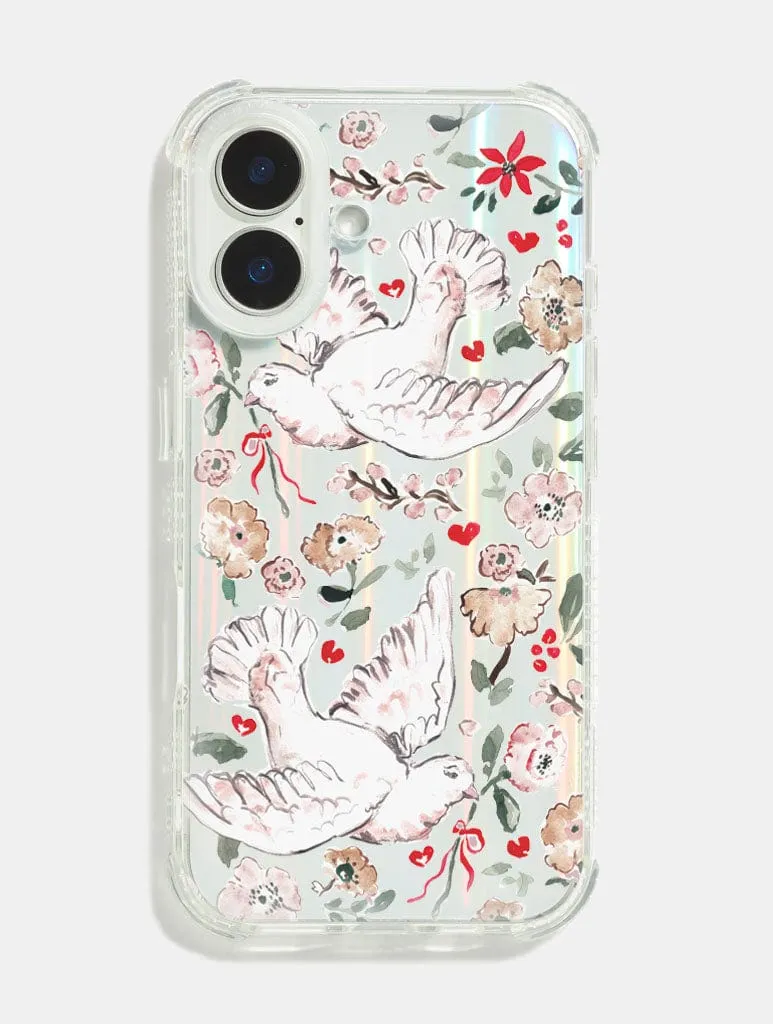 Hybrid Finish Texture Sophie Amelia Creates x Skinnydip Doves Shock iPhone Case