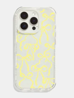 Stylish Grip Texture Yellow Bows Shock iPhone Case