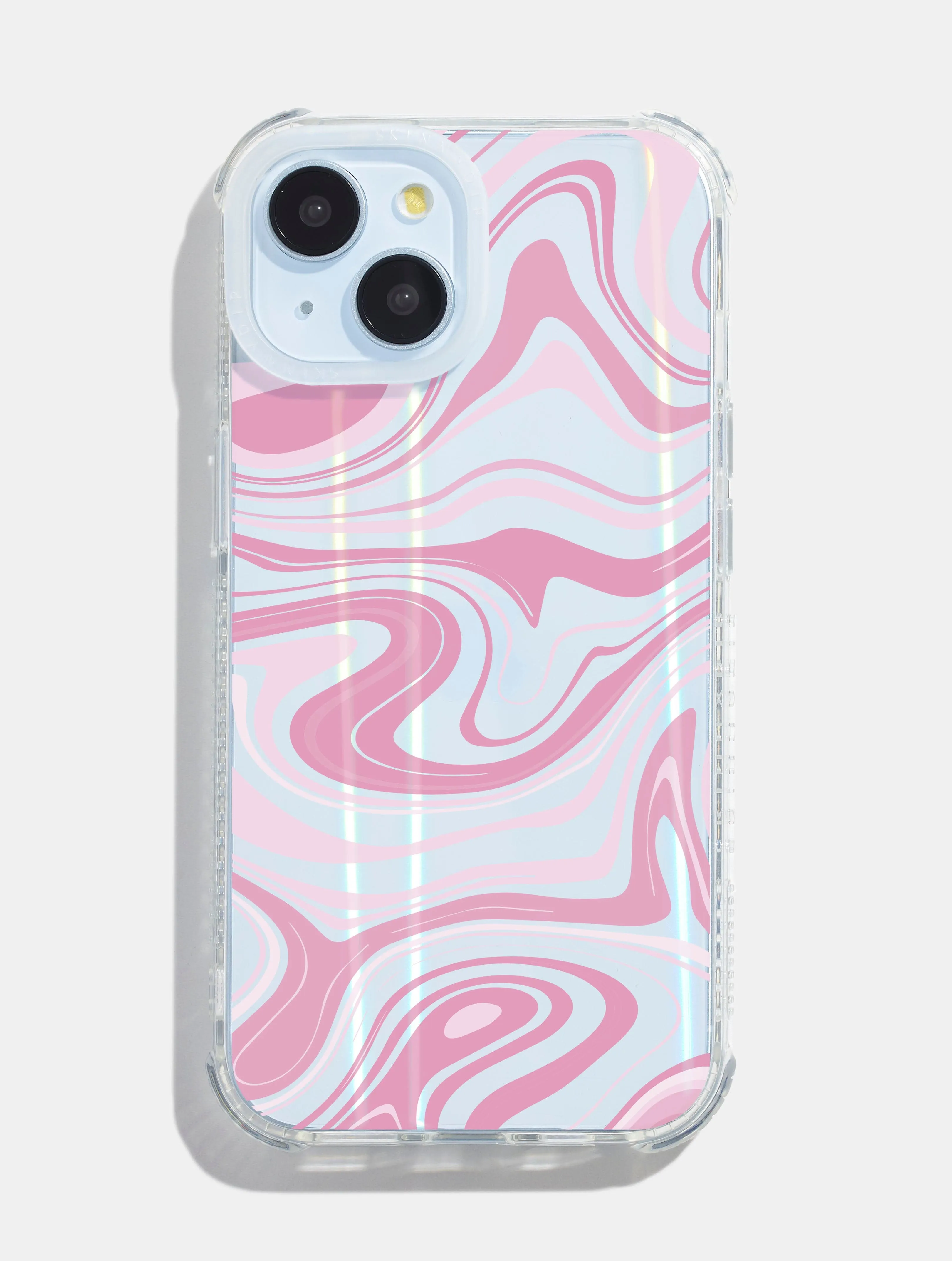 Sleek Appearance Baby Pink Swirl Holo Shock iPhone Case