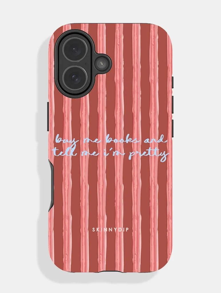 Buy Me Books Stripey Quote Ultra Protective iPhone Case Unique Artwork