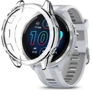 Waterproof Case fingerprint resistant Garmin Forerunner 965 TPU Cover (Transparent)