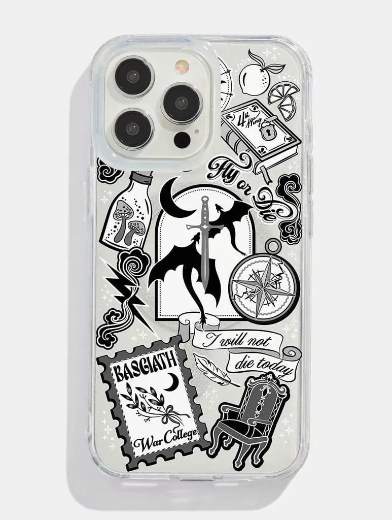 Travel Companion Color Accent Fourth Wing Sticker Glitter MagSafe iPhone Case