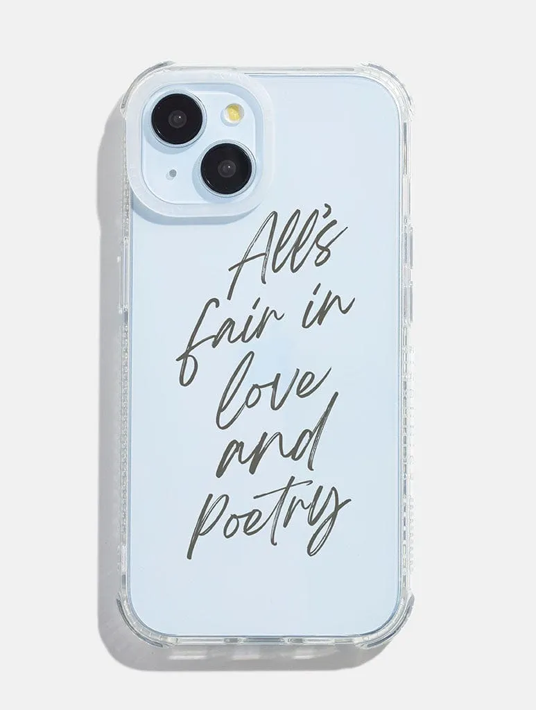 Flexible Design Premium Surface All's Fair in Love & Poetry Shock iPhone Case