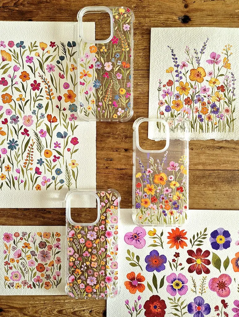 Anna Lau x Skinnydip Whimsical Wildflowers Shock iPhone Case Flexible Touch