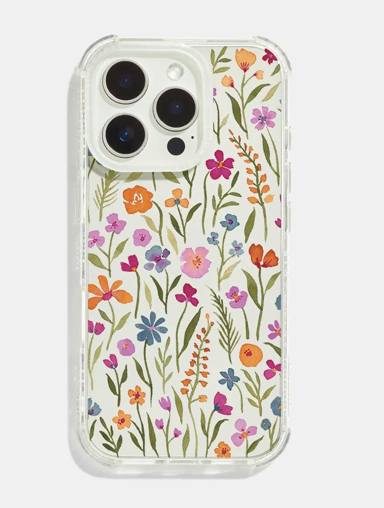Metal Texture Anna Lau x Skinnydip Whimsical Wildflowers Shock iPhone Case