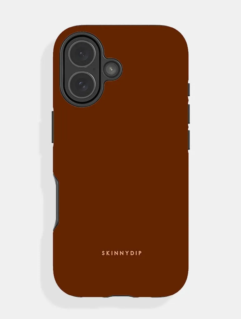 Heat dissipation Durable Quality Warm Brown with Light Brown Solid Colour Ultra Protective iPhone Case