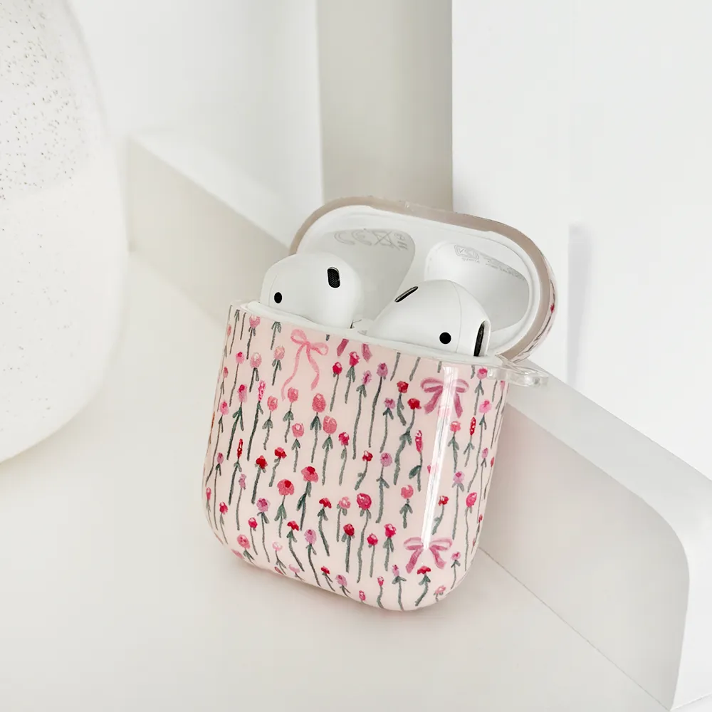 Airpods Case - Peony Bow Durable Outdoor Shell