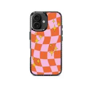 Durable Layer Sparkles Checkers Pattern Stride 2.0 Phone Case Cover