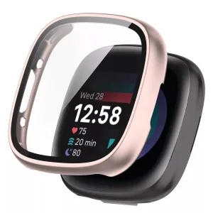 Transparent Armor Fitbit Versa 4 / Sense 2 Hard Case with Glass (Rose Gold)
