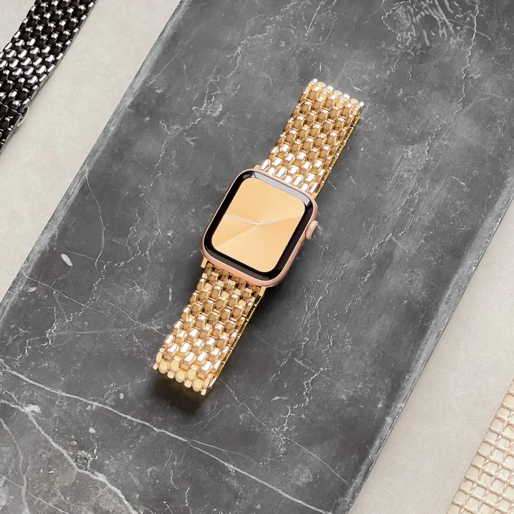 Soft Material Feel Mermaid Apple Watch Strap - Gold