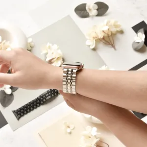 Stainless Steel Apple Watch Strap - Black & Silver Stylish Smart Look Breathable Material