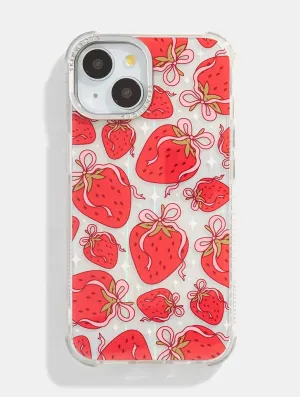 Printed Graphic Strawberry Bow Shock iPhone Case