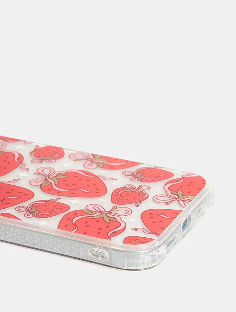 Protective Form Fit Strawberry Bow Shock iPhone Case