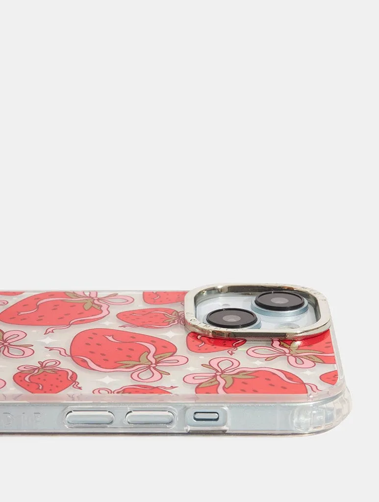 Strawberry Bow Shock iPhone Case Smooth Edges Light Shield