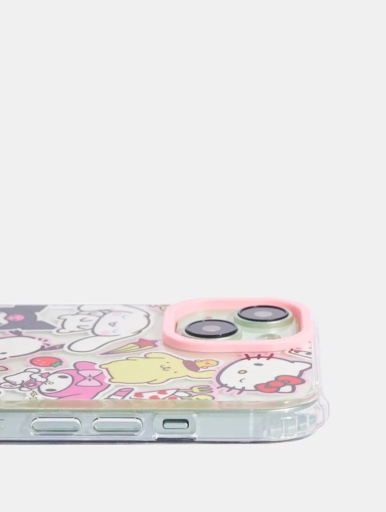 Minimal Build Texture Sleek Edge Hello Kitty And Friends Sticker Shock iPhone Case