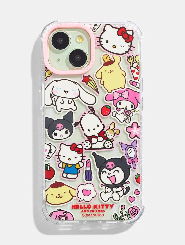 Metal Texture Hello Kitty And Friends Sticker Shock iPhone Case