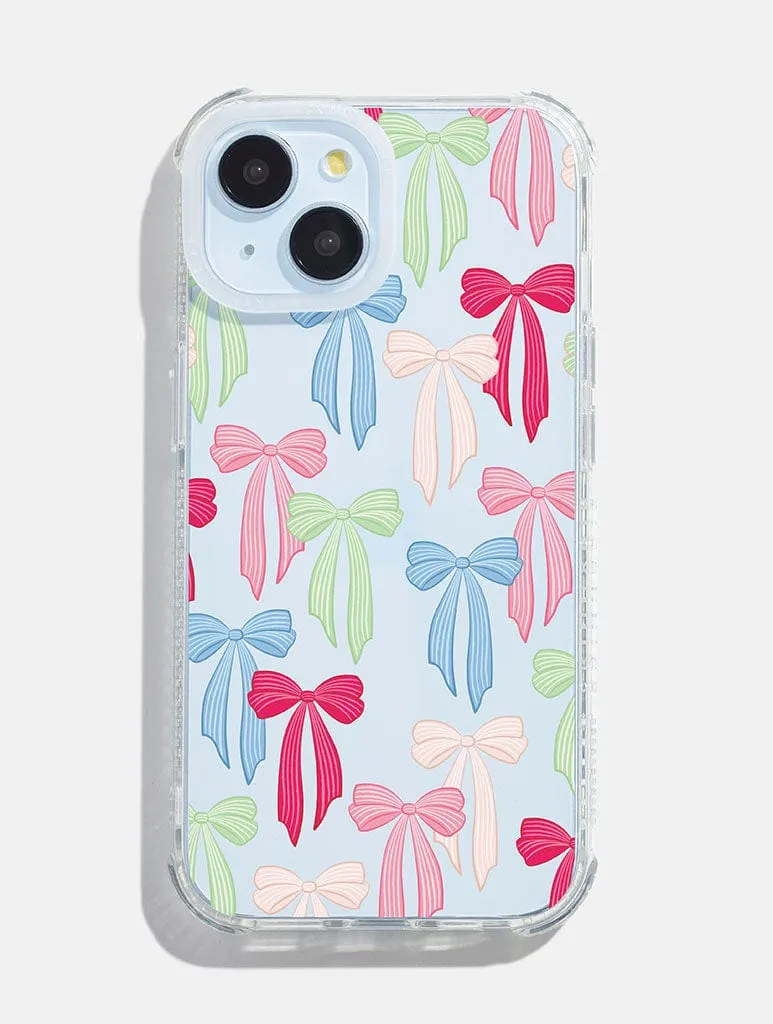 Striped Bows Shock iPhone Case Premium Look Durable Texture