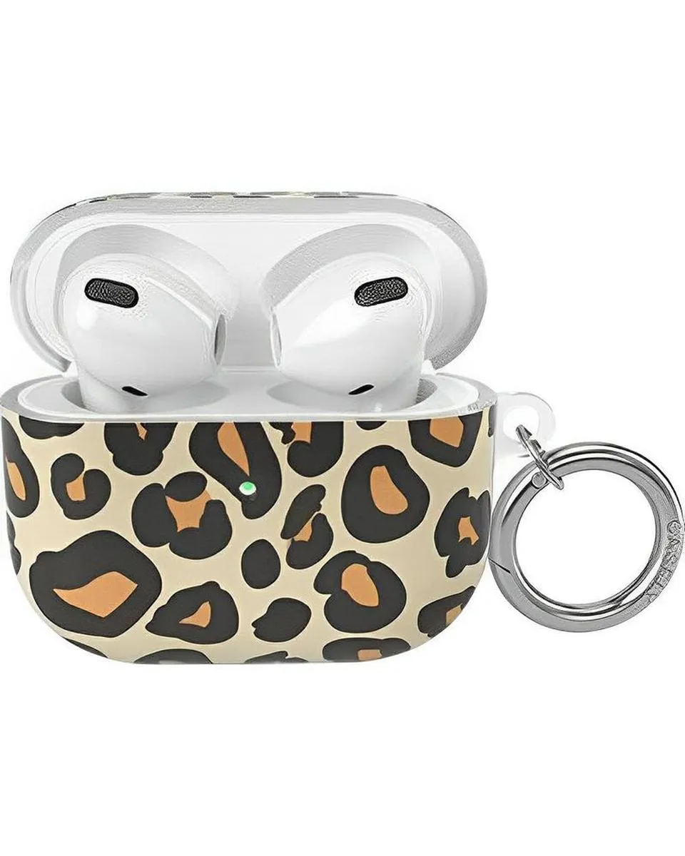 fashion portable leather airpods case Into the Wild | Leopard Print AirPods Case