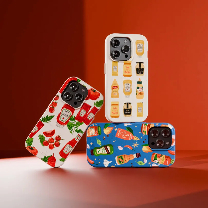 Hybrid Detail Modern Form Seashell Mustard Fan iPhone 17 Case