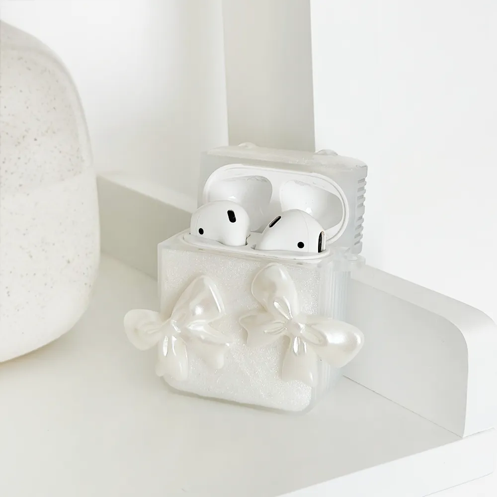 Airpods Case - Pearls & Bows premium silicone grip