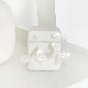 soft pastel ergonomic leather airpods shell Airpods Case - Pearls & Bows