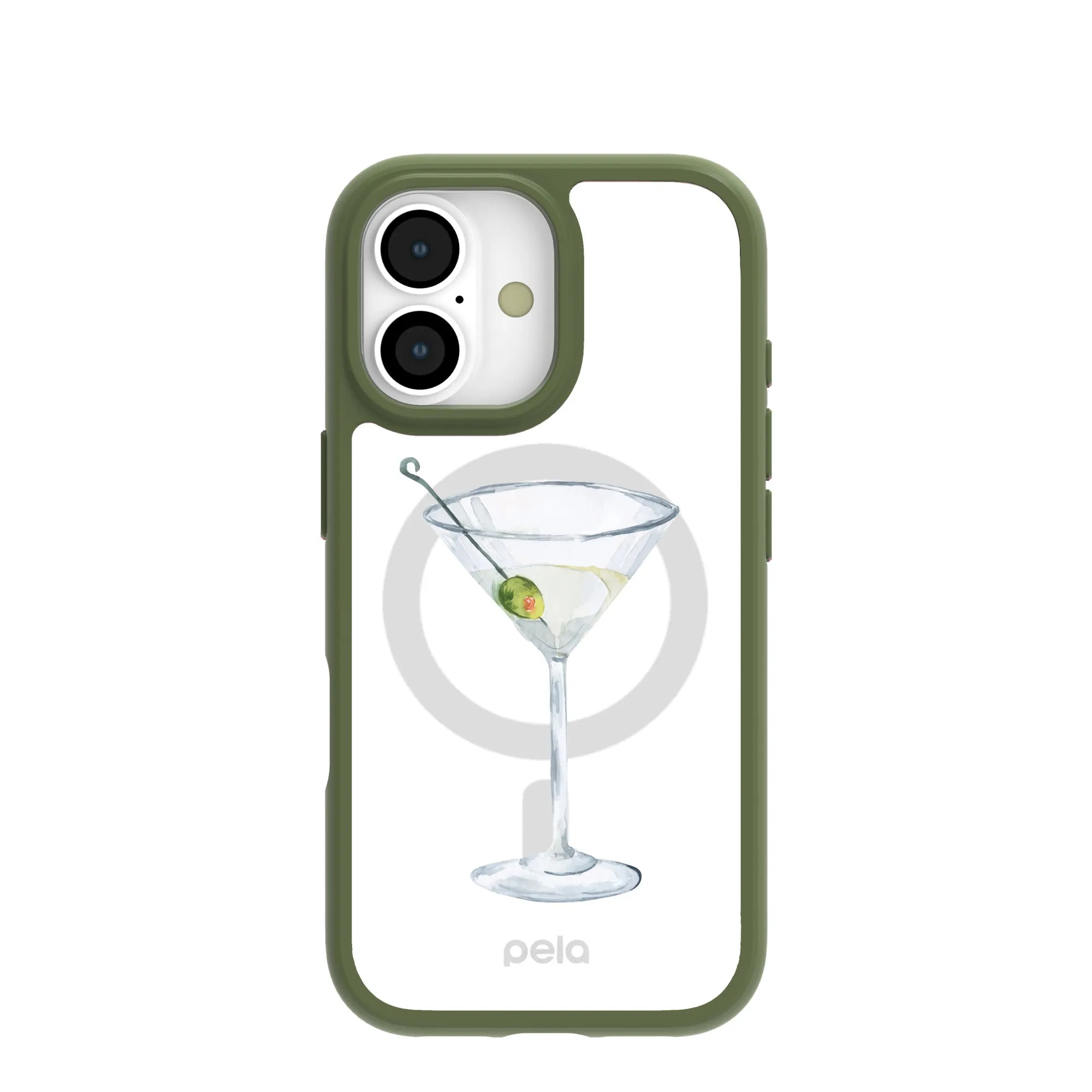 Modern Surface Design Clear Martini Moment iPhone 17 Case With Forest Floor Ridge (MagSafe included)