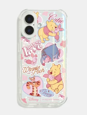 Stylish Texture Soft Feel Disney Winnie The Pooh Love Sticker Shock iPhone Case