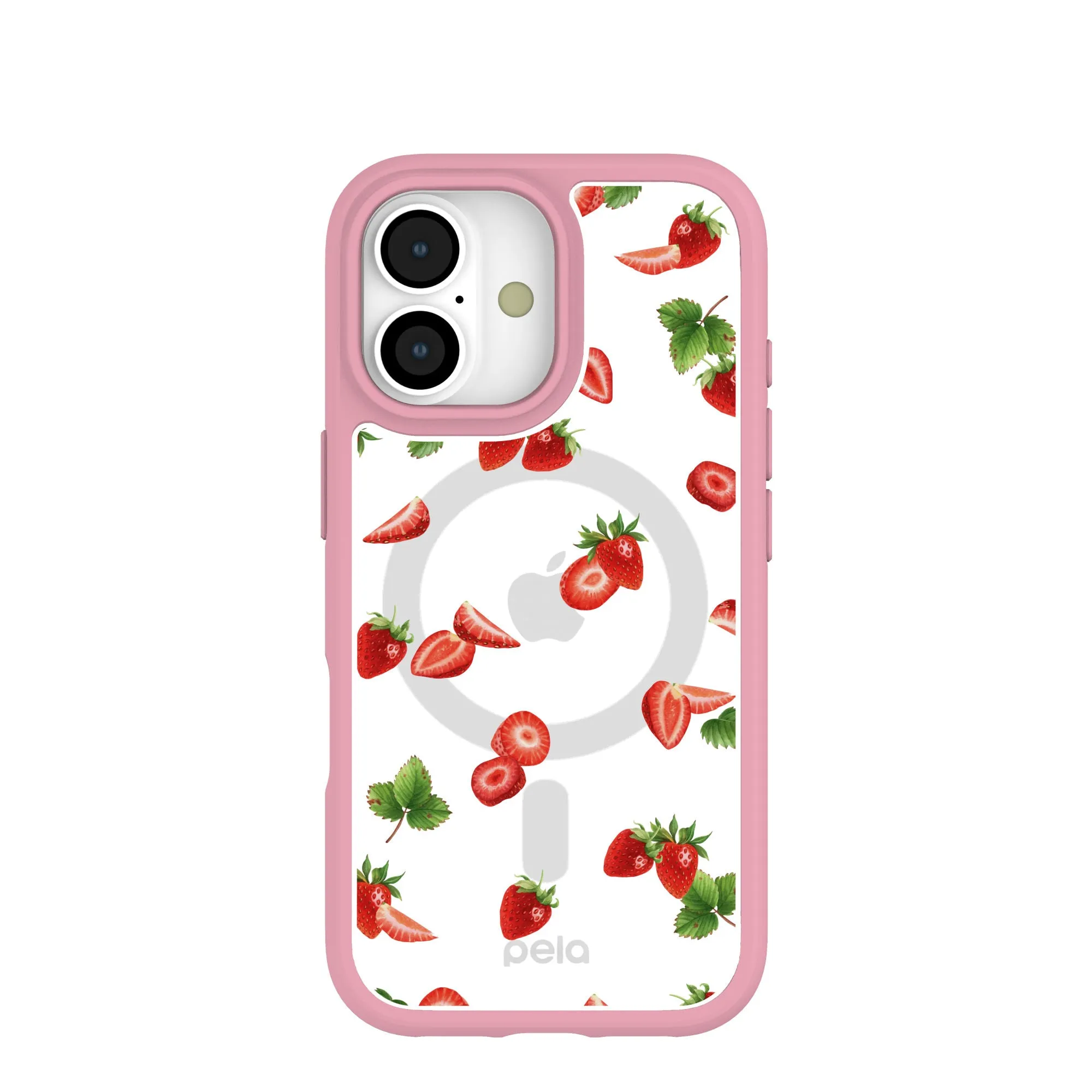 Clear Berry Pink iPhone 17 Case With Petal Pink Ridge (MagSafe included) Hybrid Look Premium Surface Texture