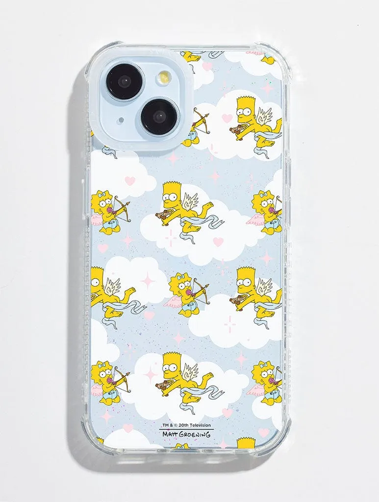 Strong Grip Enhanced Durability The Simpsons Bart And Maggie Cupid Shock iPhone Case