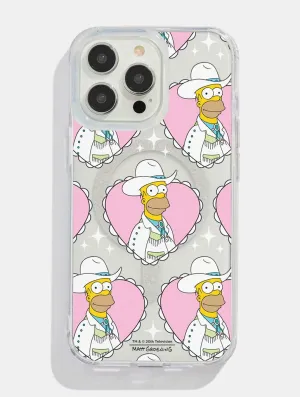 Grip Enhanced The Simpsons Cowboy Homer Glitter MagSafe iPhone Case