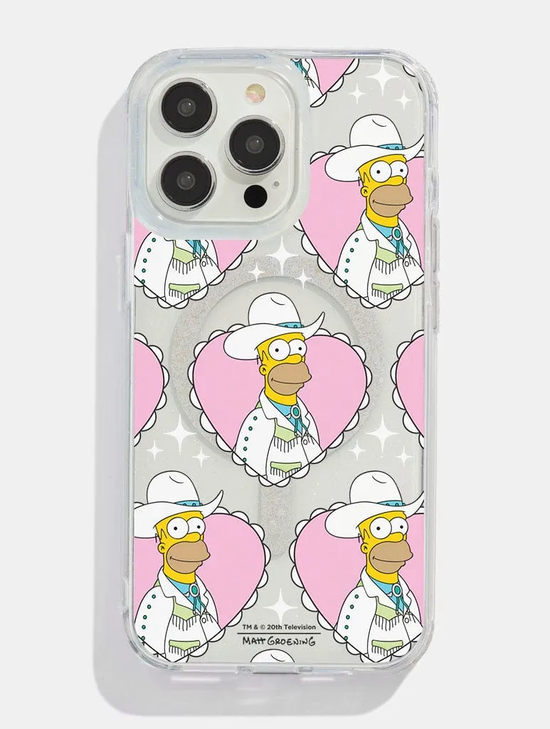 Compact Grip The Simpsons Cowboy Homer Glitter MagSafe iPhone Case