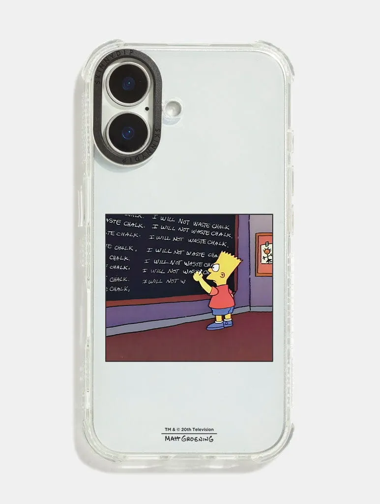 The Simpsons I Will Not Waste Chalk Shock iPhone Case Compact Shell Magnetic Mount